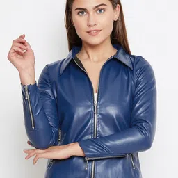BAESD Lightweight Leather Biker Jacket-image-94