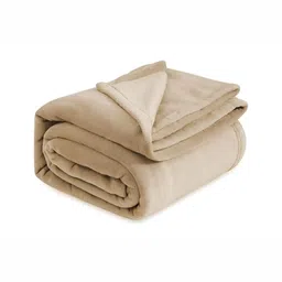 bsb home Beige Fleece AC Room 300 GSM Double Bed Blanket-image-24