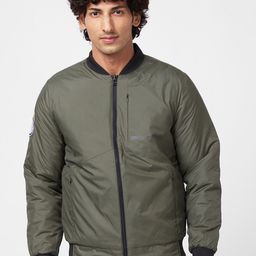 SPYKAR Stand Collar Bomber with Patchwork Jacket-image-11