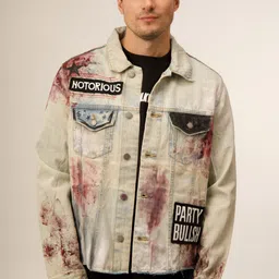 VALKYRE Unisex Cotton Crop Bomber with Patchwork Jacket-52