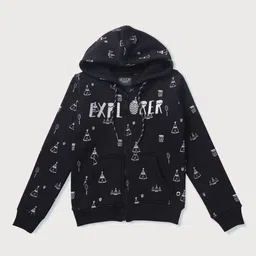 Gini and Jony Girls Printed Hooded Bomber Jacket-image-37