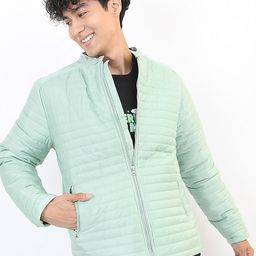 HIGHLANDER Men Green Quilted Jacket-image-73