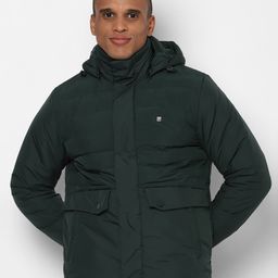 Allen Solly Men Green Quilted Hooded Jacket-image-30