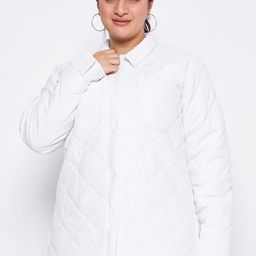 Adobe Plus Size Lightweight Spread Collar Longline Quilted Jacket-picture-10