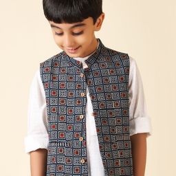 Fabindia Boys Printed Pure Cotton Nehru Jacket-15