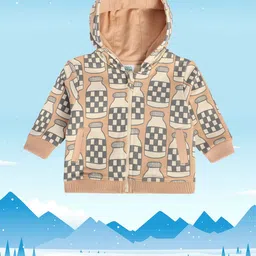MINI KLUB Boys Graphic Printed Hooded Open Front Jacket image 4