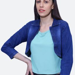 FCK-3 Without Button Crop Cotton Denim Jacket-picture-36