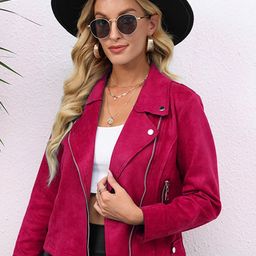 StyleCast Pink Lapel Collar Biker Jacket-56
