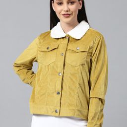 Campus Sutra Women Yellow Windcheater Outdoor Tailored Jacket-picture-11