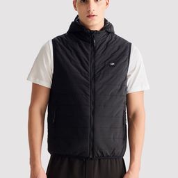 Red Flame Hooded Sleeveless Padded Jacket-image-48