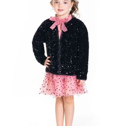 Cherry Crumble Girls Black Sequinned Partywear Tailored Jacket-image-37