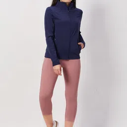 SEEQ Women Navy Blue Training or Gym Tailored Jacket-picture-47