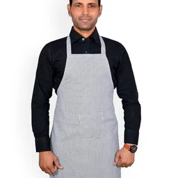 SWITCHON Black & White Checked Kitchen Apron With Pocket-0