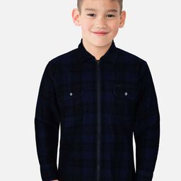 Gini and Jony Gini and JonyNavy Blue Black Checked Bomber Jacket-image-73