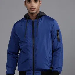 WROGN Hooded Long Sleeve Zip Detail Bomber Jacket-image-90