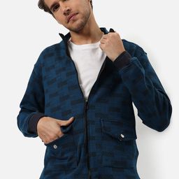 Campus Sutra Men Blue Windcheater Outdoor Bomber Jacket-image-43