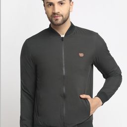 HOUSE OF VEDAS Stand Collar Lightweight Outdoor Pure Cotton Bomber Jacket-image-66