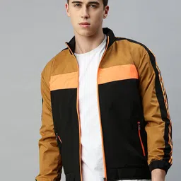 VOXATI Colourblocked Mock Neck Bomber Jacket-47
