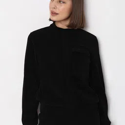 Vero Moda Ribbed Mock Collar Crop Open Front Jacket-4