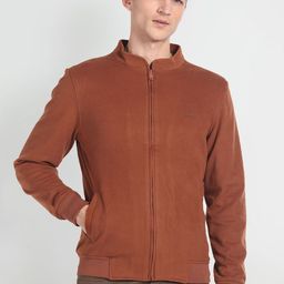 Arrow Sport Mock Collar Fleece Bomber Jacket-image-41