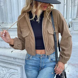StyleCast Hooded Crop Bomber Jacket-image-65