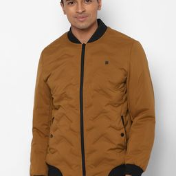 Allen Solly Men Khaki Black Bomber Jacket-image-77