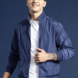 Mast & Harbour Solid Reversible Bomber Jacket-18