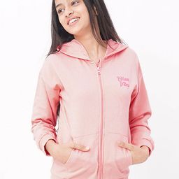 edheads Girls Pink Printed Cotton Hooded Bomber Jacket-image-94