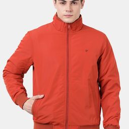 t-base Men Orange Windcheater and Water Resistant Bomber Jacket-image-50