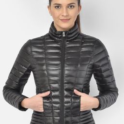 Woods Women Black Floral Water Resistant Puffer Jacket-image-121