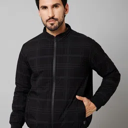 Cantabil Checked Lightweight Bomber Jacket-image-13
