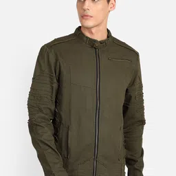 PUNK Men Olive Green Lightweight Bomber Jacket-image-101
