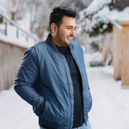 Sztori Men Plus Size Blue Solid Bomber Jacket-26
