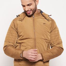Adobe Men Tan Lightweight Bomber Jacket-37