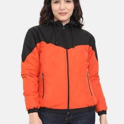 Plutus Hooded Colourblocked Open Front Jacket-44