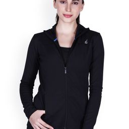 LAASA SPORTS Women Black Hooded Training or Gym Sporty Jacket-image-77