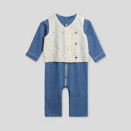 Somersault Infants Boys Pure Cotton Romper With Jacket-image-77