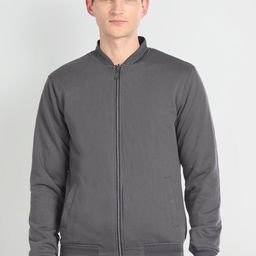 Arrow Sport Reversible Stand Collar Bomber Jacket-47