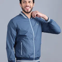Trenz Stand Collar Long Sleeves Reversible Bomber Jacket-picture-28