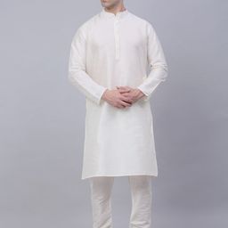 Jompers Men Off White Solid Kurta with Churidar with Waistcoat-17