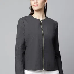 HOUSE OF S Women Crop Tailored Jacket-image-4