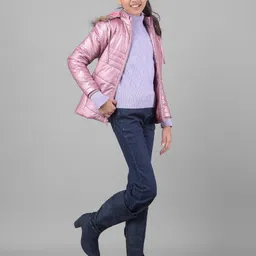 Crimsoune Club Girls Hooded Faux Fur Trim Puffer Jacket-image-2