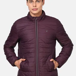 t-base Men Burgundy Lightweight Puffer Jacket-image-4