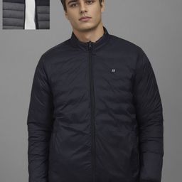 Louis Philippe Sport Men Colourblocked Solid Cotton Reversible Puffer Jacket-image-9