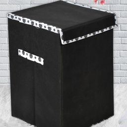 Kuber Industries Black Non-Woven Foldable Large Laundry basket-55