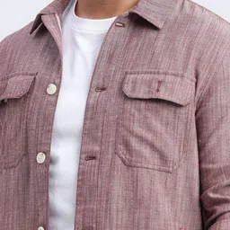 ONEMILE Men Washed Checked without Crop Denim Jacket image 2