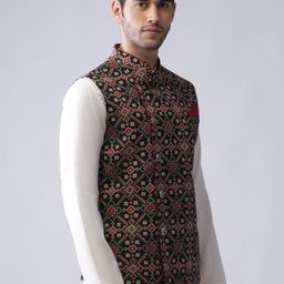 KISAH Printed Nehru Jacket image 4