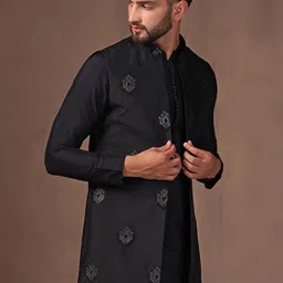 KISAH Embroidered Open Front Nehru Jacket image 3