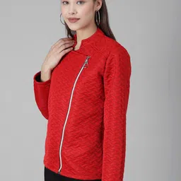 BAESD Geometric Self Design Mock Collar Tailored Jacket image 4