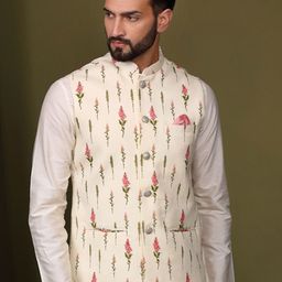 KISAH Men Printed Nehru Jacket image 2